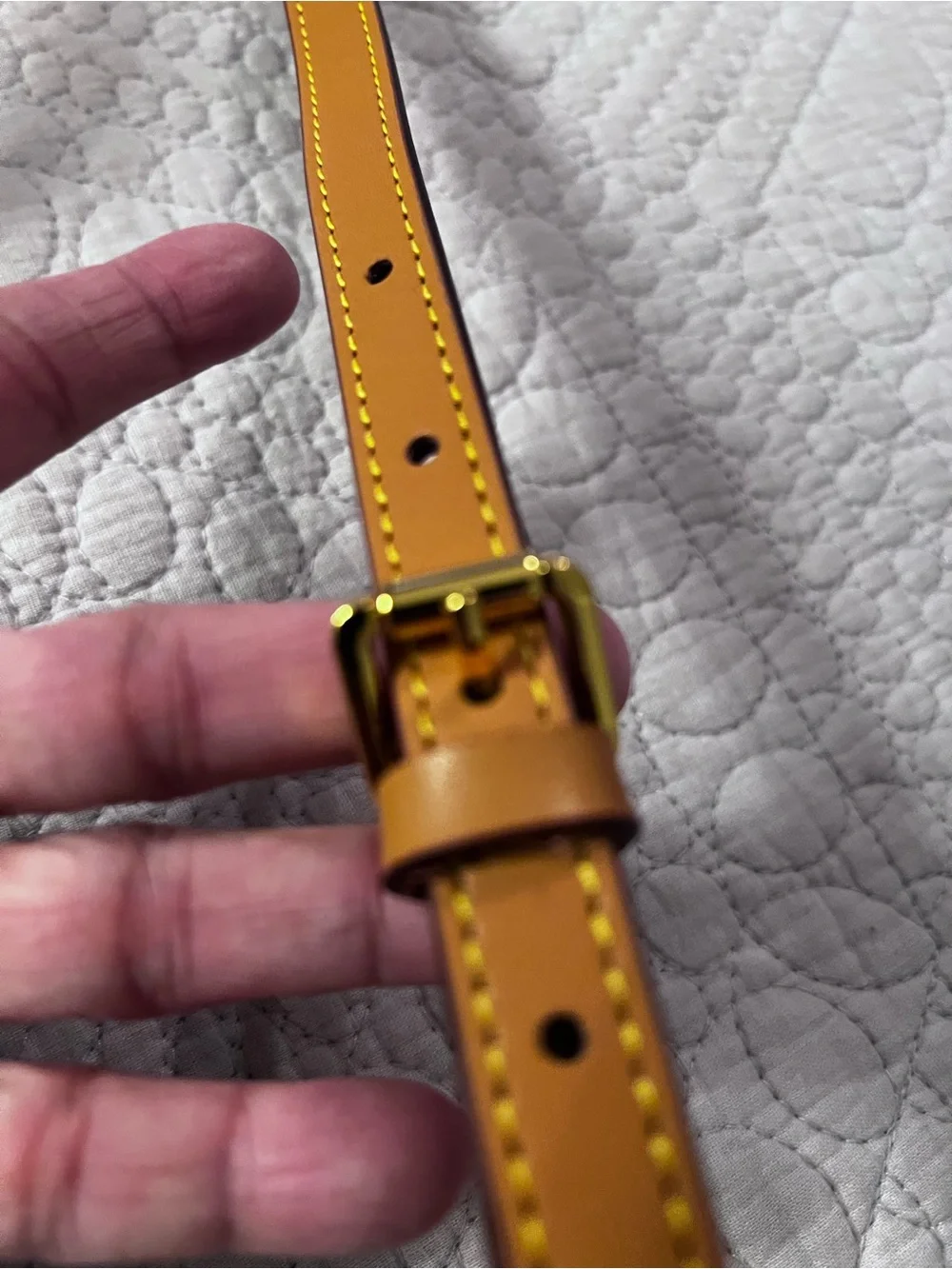 54” inches Leather Strap with Gold Buckle